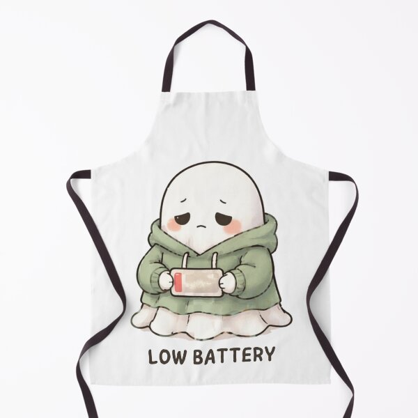 Item preview, Low Battery Ghost | Cute Kawaii Aesthetic | Low Energy Mood Design designed and sold by The Mood Index.