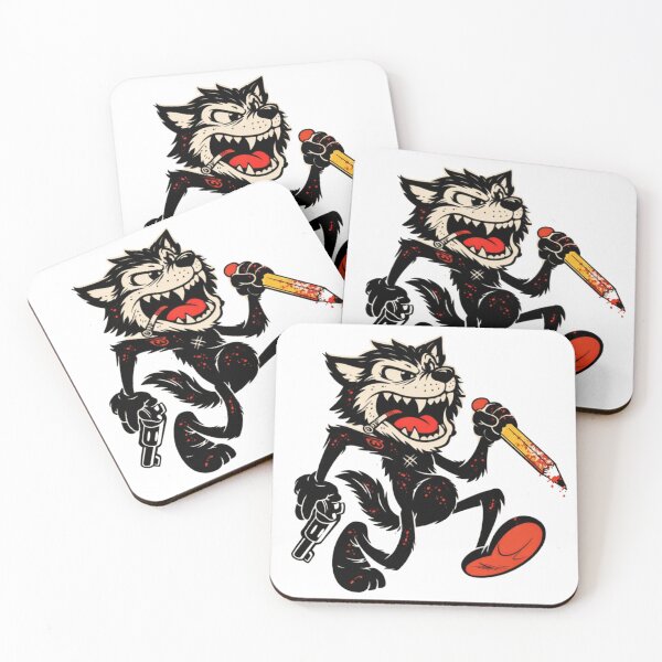 Item preview, Evil Wolf Cartoon Funny Dark Humor Sticker designed and sold by ZenvyraLab.