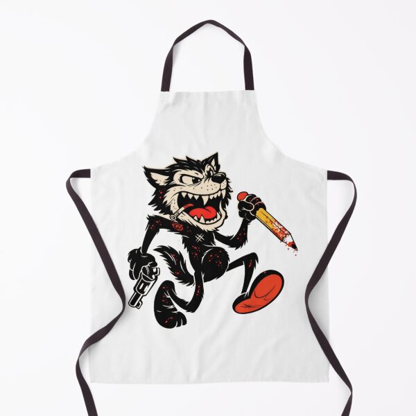 Item preview, Evil Wolf Cartoon Funny Dark Humor Sticker designed and sold by ZenvyraLab.