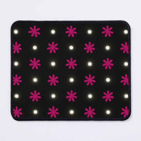 Item preview, Hot Pink Daisy and Sparkle Polka Dot Pattern on Black Cute Girly Design designed and sold by daila70.