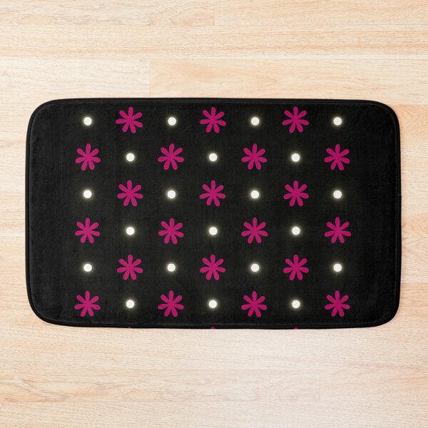 Item preview, Hot Pink Daisy and Sparkle Polka Dot Pattern on Black Cute Girly Design designed and sold by daila70.