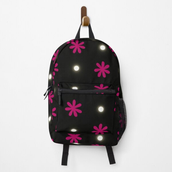 Item preview, Hot Pink Daisy and Sparkle Polka Dot Pattern on Black Cute Girly Design designed and sold by daila70.