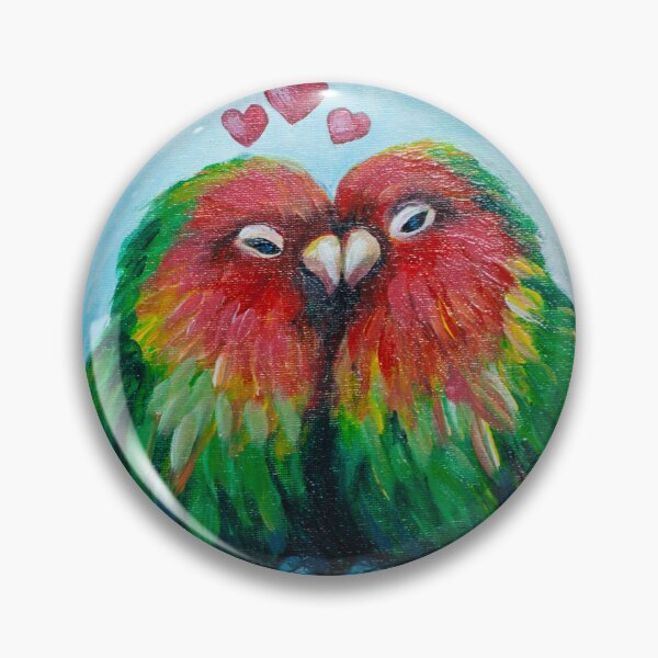 Item preview, Tropical Lovebirds in bloom designed and sold by Agnieszka Gajewska art.