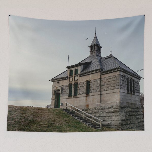 Item preview, Historic Stone Building on Hill New England Architecture designed and sold by MDCCo.