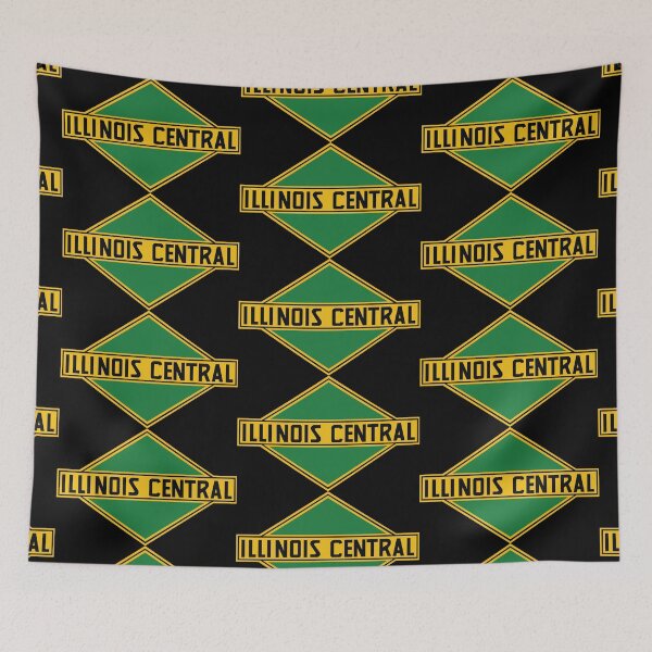 Item preview, Illinois Central Railroad Retro Logo – Vintage Midwest Railway Train Art Print designed and sold by Analog Aura .