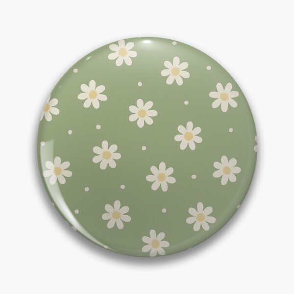 Item preview, White Daisy Polka Dot Pattern on Sage Green Background Floral Design designed and sold by daila70.
