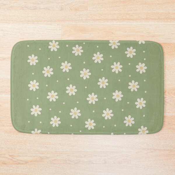 Item preview, White Daisy Polka Dot Pattern on Sage Green Background Floral Design designed and sold by daila70.