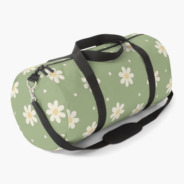 Item preview, White Daisy Polka Dot Pattern on Sage Green Background Floral Design designed and sold by daila70.