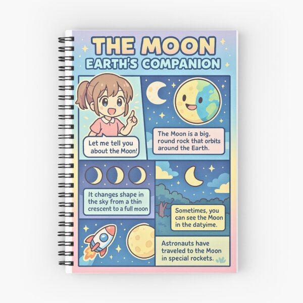 Item preview, The Moon Earth's Companion Fun Facts designed and sold by HanaiPrint.