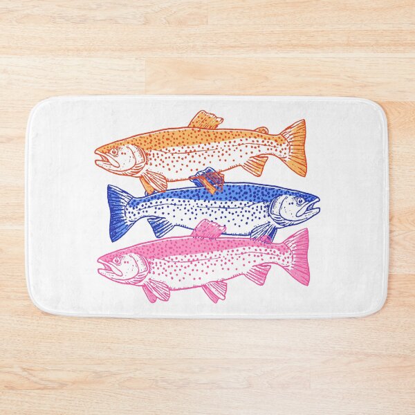Item preview, Colorful Trout Fishing Illustration Vintage Angler Design designed and sold by trajeado14.