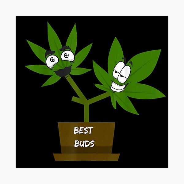 Item preview, Best Buds Funny Cannabis Marijuana Leaves Pot Smoking Weed Friendship Pun Art designed and sold by StanaLuis.