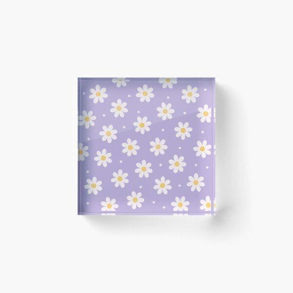Item preview, White Daisy Polka Dot Pattern on Lilac Background Floral Design designed and sold by daila70.