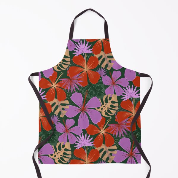 Item preview, Vibrant Exotic Tropical Flowers in orange, pink, yellow on green background designed and sold by andrea.lavendelle.