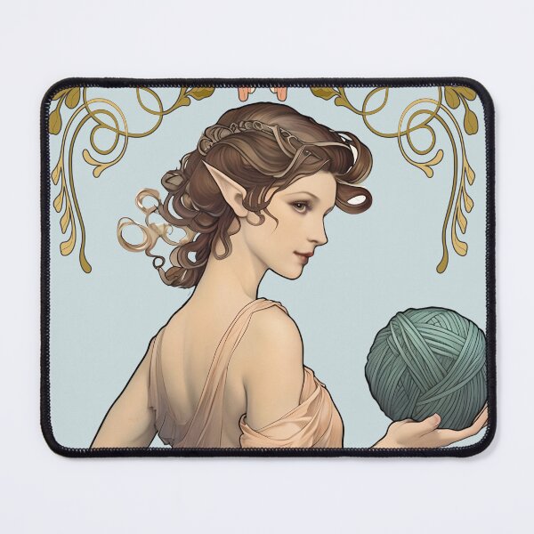 Item preview, Woodland elf fairy yarn crochet knitter knitting art nouveau designed and sold by BigMRanch.
