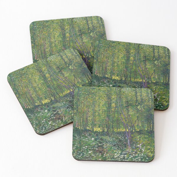 Item preview, Trees and Undergrowth by Vincent van Gogh: Luminous Forest Landscape Poster designed and sold by artofuniverse.