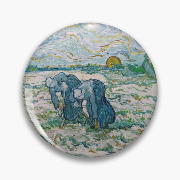 Item preview, Two Peasant Women by Vincent van Gogh: Post Impressionist Fine Art Print designed and sold by artofuniverse.