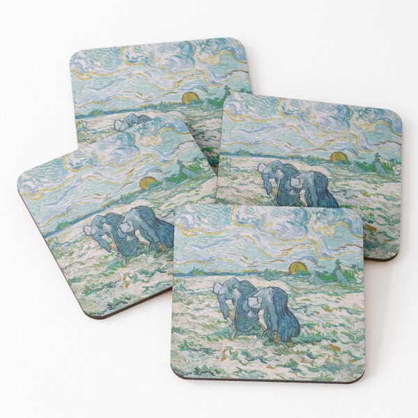 Item preview, Two Peasant Women by Vincent van Gogh: Post Impressionist Fine Art Print designed and sold by artofuniverse.