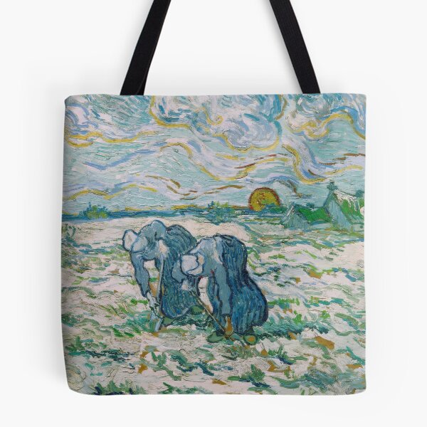 Item preview, Two Peasant Women by Vincent van Gogh: Post Impressionist Fine Art Print designed and sold by artofuniverse.