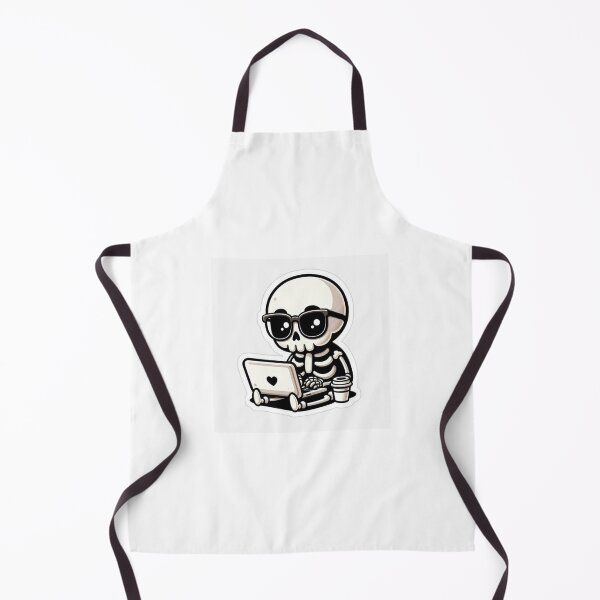 Item preview, Dead-icated Worker" – Cute Kawaii Skeleton Sticker designed and sold by UrbanCanvas 111.
