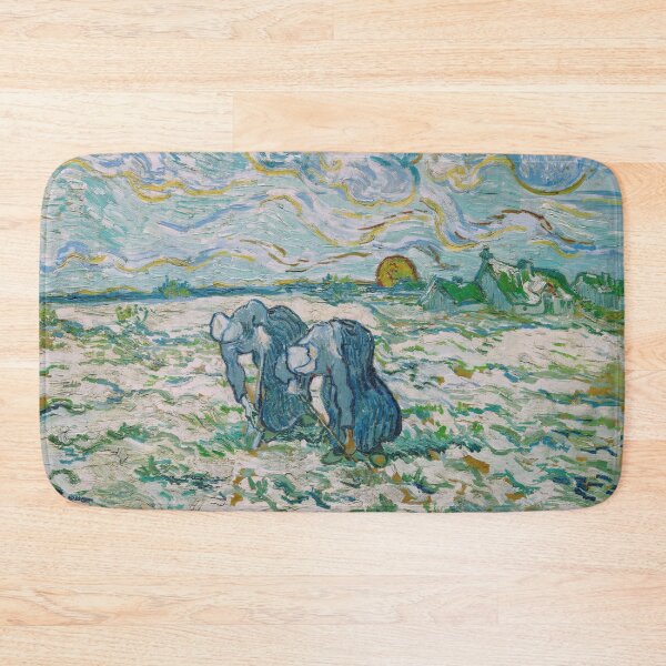 Item preview, Two Peasant Women by Vincent van Gogh: Post Impressionist Fine Art Print designed and sold by artofuniverse.
