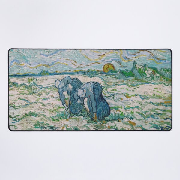 Item preview, Two Peasant Women by Vincent van Gogh: Post Impressionist Fine Art Print designed and sold by artofuniverse.
