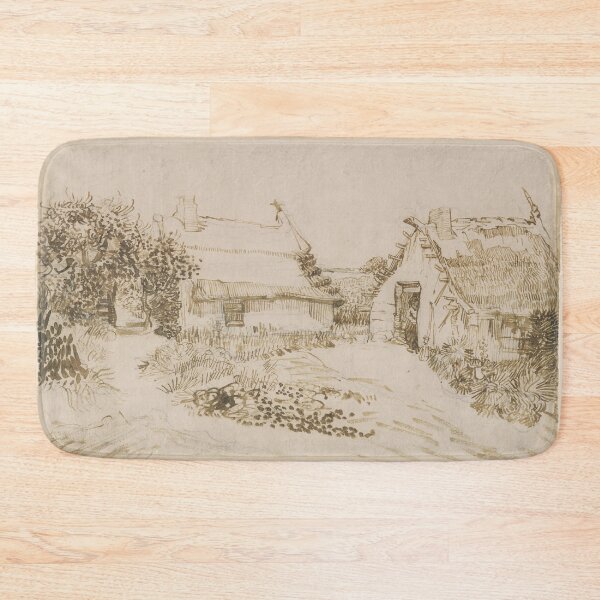 Item preview, Two Cottages at Saintes Maries De La Mer by Vincent van Gogh: Rustic Ink Study designed and sold by artofuniverse.