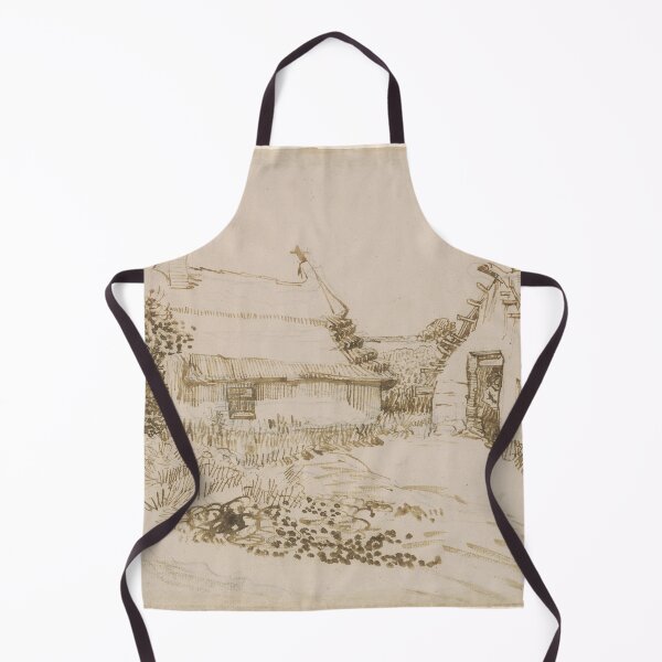 Item preview, Two Cottages at Saintes Maries De La Mer by Vincent van Gogh: Rustic Ink Study designed and sold by artofuniverse.