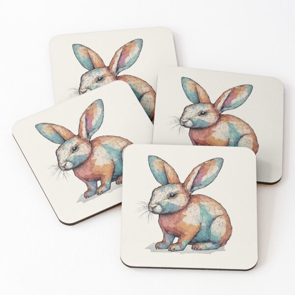 Item preview, Geometric Mosaic Rabbit – Modern Animal Art designed and sold by Tklezardesigns.