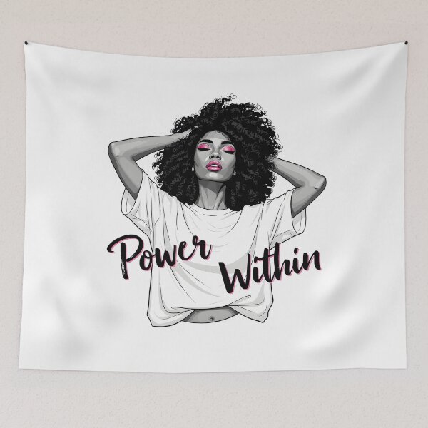 Item preview, Power Within Natural Hair Afro Illustration designed and sold by Ossvio.