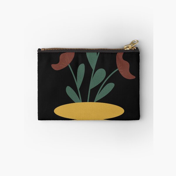 Artikelvorschau, Abstrakte, strukturierte Illustration stilisierter Blumen in einer Vase auf schwarzem Hintergrund. entworfen und verkauft von TaniaArtDesign.