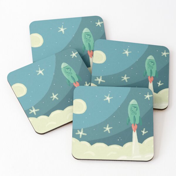 Item preview, Dreamy Rocket Launch | Whimsical Space Illustration with Frog designed and sold by MaddaMom.