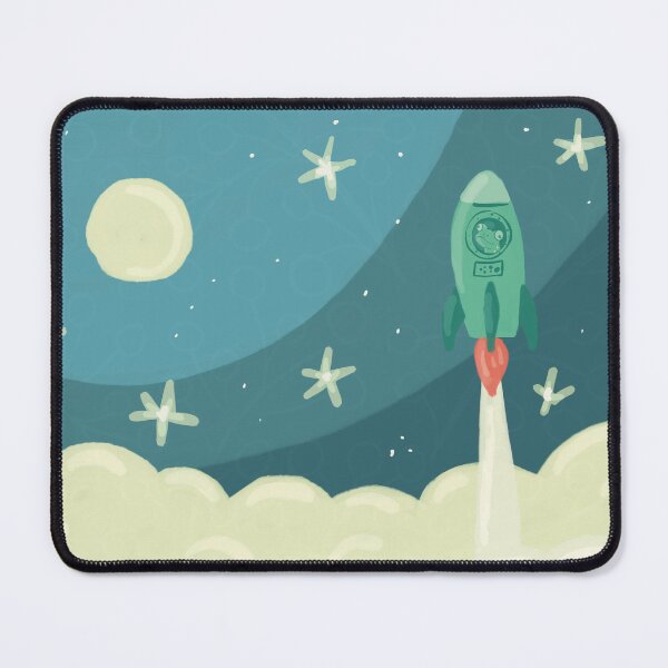 Item preview, Dreamy Rocket Launch | Whimsical Space Illustration with Frog designed and sold by MaddaMom.