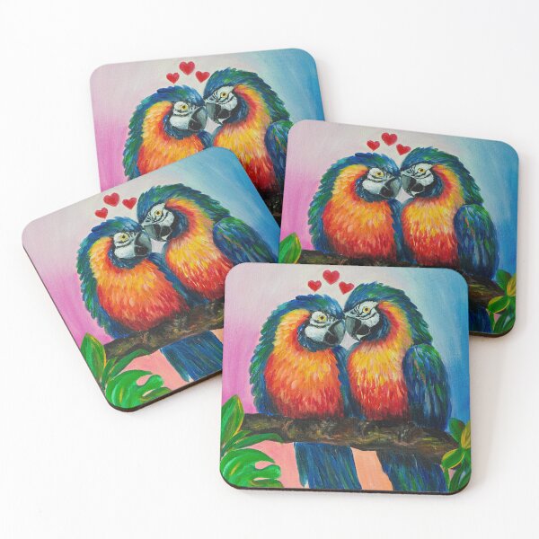 Item preview, Vibrant Ara Parrots in Rainforest designed and sold by Agnieszka Gajewska art.