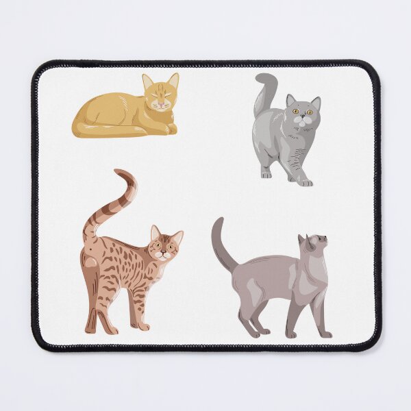 Item preview, Different types of cats are shown in a simple arrangement with various poses and colors in a playful setting designed and sold by Ms. Iryna.