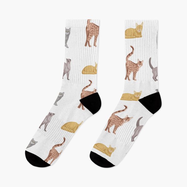 Item preview, Different types of cats are shown in a simple arrangement with various poses and colors in a playful setting designed and sold by Ms. Iryna.