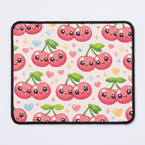 Item preview, Kawaii pattern of smiling cherries designed and sold by Imprearte.