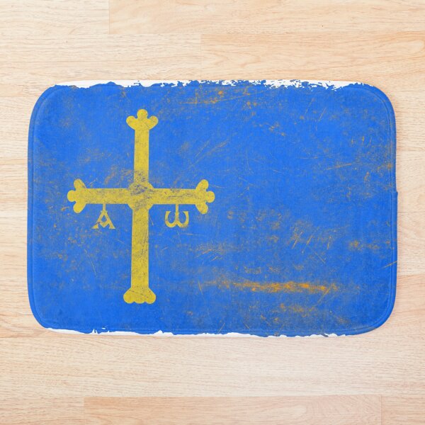 Artikelvorschau, Asturien Flagge Metall Textur | Goldenes Kreuz Blau Metal Design entworfen und verkauft von RoyalMerchantShop.