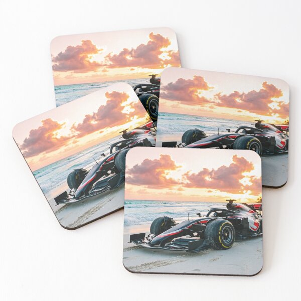 Aperçu de l'œuvre Vitesse tropicale : Silhouette de plage au coucher du soleil en F1 créée et vendue par ticzla95.