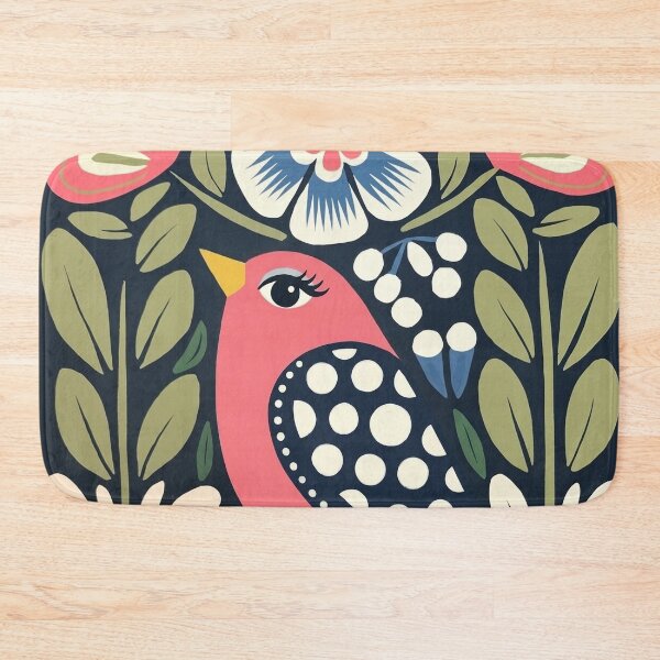Item preview, Colorful Bird Art Print – Botanical Floral Illustration  designed and sold by Filora Atelier | Bird Art.