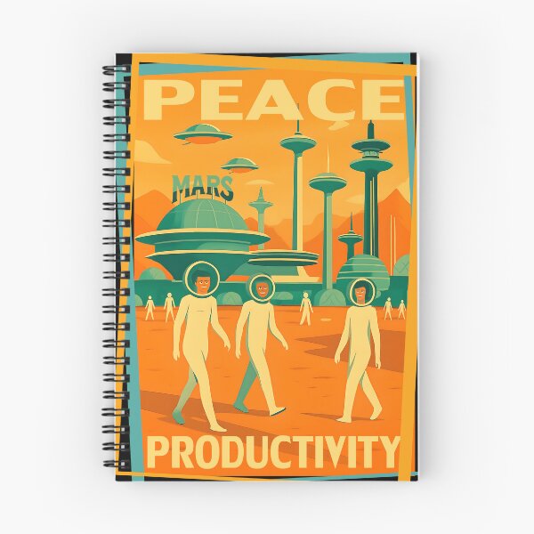 Item preview, Mid century Mars colony propaganda productivity utopia futuristic designed and sold by BigMRanch.
