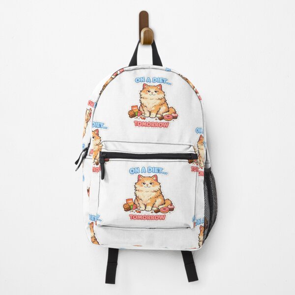 Item preview, On a Diet… Tomorrow – Funny Fluffy Cat Sticker designed and sold by Bettybee00.