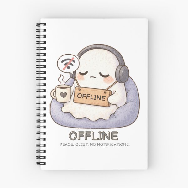Item preview, Offline Ghost | Cute Kawaii Aesthetic | Introvert Digital Detox Design designed and sold by The Mood Index.