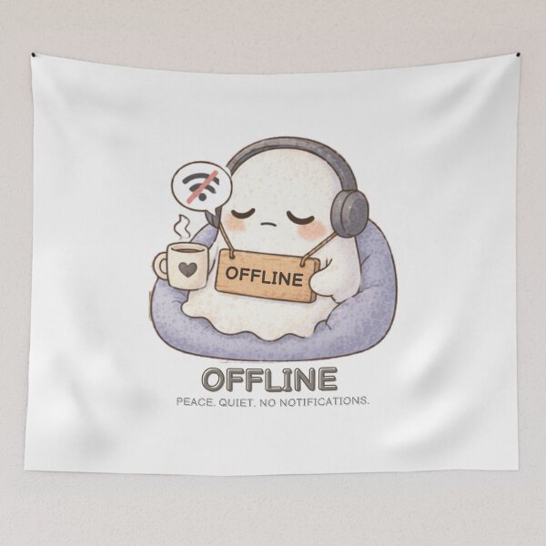 Item preview, Offline Ghost | Cute Kawaii Aesthetic | Introvert Digital Detox Design designed and sold by The Mood Index.