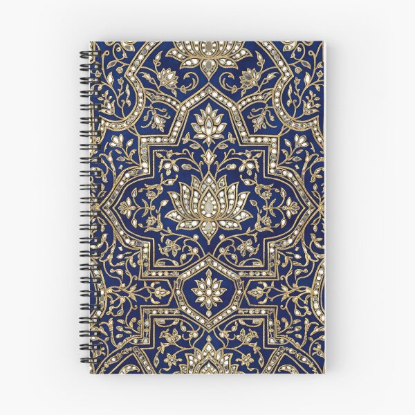 Item preview, Royal Rajput Shish Mahal Blue Gold Pattern designed and sold by RajRang.