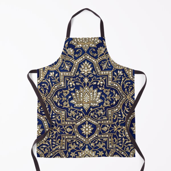 Item preview, Royal Rajput Shish Mahal Blue Gold Pattern designed and sold by RajRang.