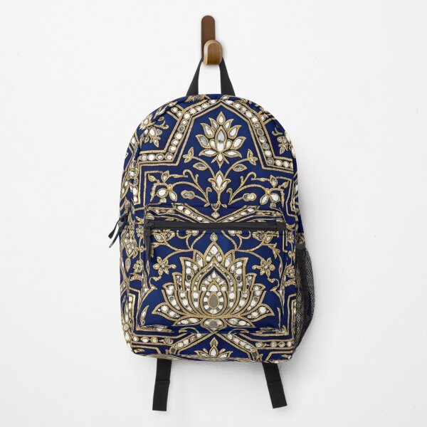 Item preview, Royal Rajput Shish Mahal Blue Gold Pattern designed and sold by RajRang.