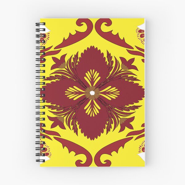 Item preview, Royal yellow and brown floral medallion pattern  designed and sold by AdesignbyG.