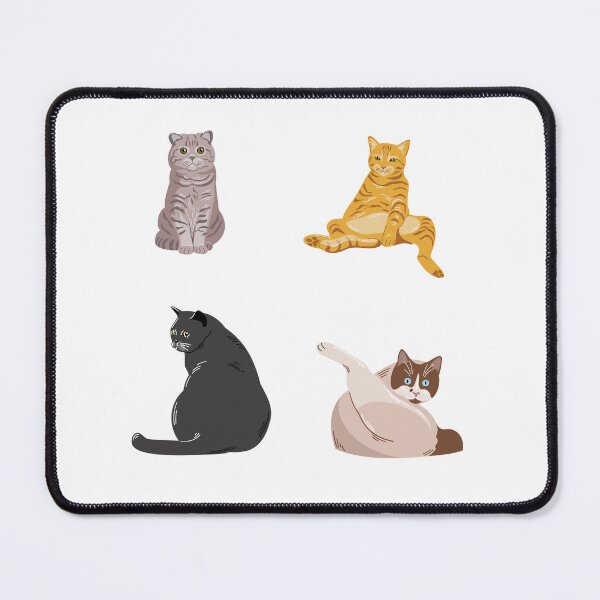 Item preview, Different types of cats sitting and resting in various positions on a white background during daytime hours designed and sold by Ms. Iryna.