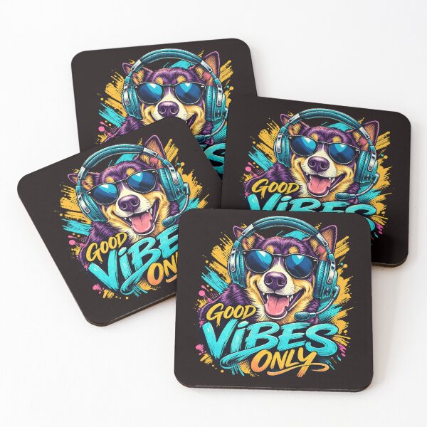 Item preview, Funny Gaming Dog Good Vibes Only Shirt Cool Gamer Puppy Headphones Street Style Design designed and sold by ArtsBorn2Create.