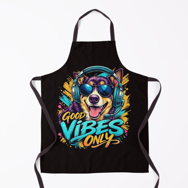 Item preview, Funny Gaming Dog Good Vibes Only Shirt Cool Gamer Puppy Headphones Street Style Design designed and sold by ArtsBorn2Create.